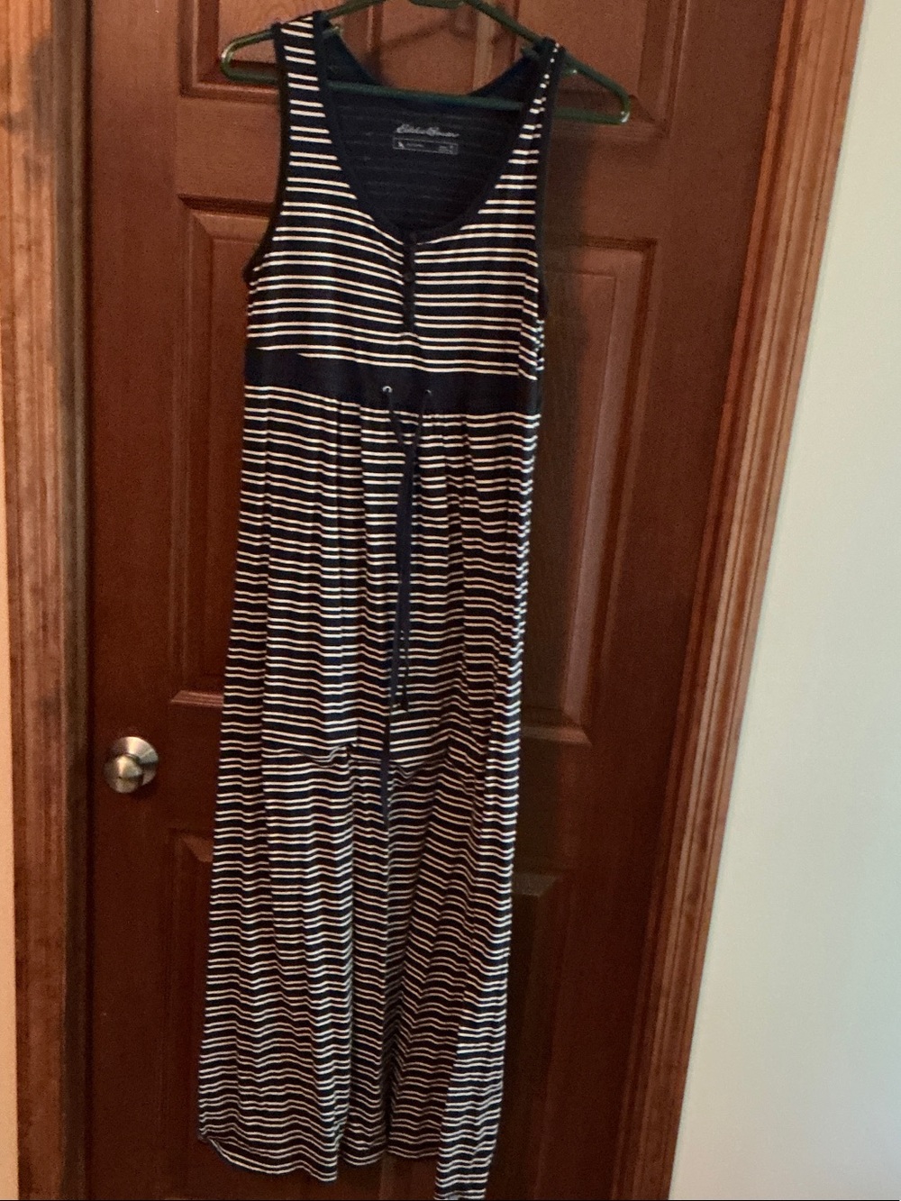 Eddie Bauer Navy and White Striped Tank Top Dress